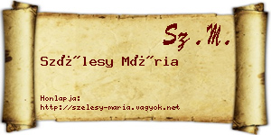 Szélesy Mária névjegykártya